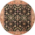 thumbnail image 1 of Ahgly Company Indoor Round Traditional Bakers Brown Persian Area Rugs, 4' Round, 1 of 6