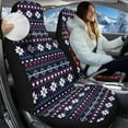 thumbnail image 4 of Binienty Christmas Stripes Vehicle Front Seat Covers Fuzzy Fluffy Auto Seat Covers Set Soft Plush Comfortable Carseat Cover Set of 2 Car Accessories for SUV Truck Van, 4 of 8
