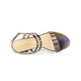 thumbnail image 4 of BLISSFUL STEP Women's Slingback Block Heel Ankle Strap Sandals Gunmetal 7, 4 of 7