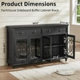 thumbnail image 2 of 59" Modern Buffet Cabinet with 2 Drawers and 4 Glass Doors, Large Sideboard Kitchen Storage Cabinets Coffee Bar Cabinet for Living Room Dining Room, Black, 2 of 8
