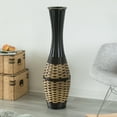 thumbnail image 7 of Elegant Antique 34-inch-tall Trumpet Style Floor Vase - Versatile Entryway or Living Room, or Bedroom Decor with Decorative Bamboo Rope Accent - Rich Brown Finish – Modern Statement Vase, 7 of 7
