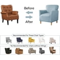 thumbnail image 5 of Stretch Armchair Slipcover Anti-Slip Furniture Protector Velvet 1-Piece Banquet Armchair Slipcover for Living Room, Friendly for Pets, Mid Century Modern Style (Beigr), 5 of 7
