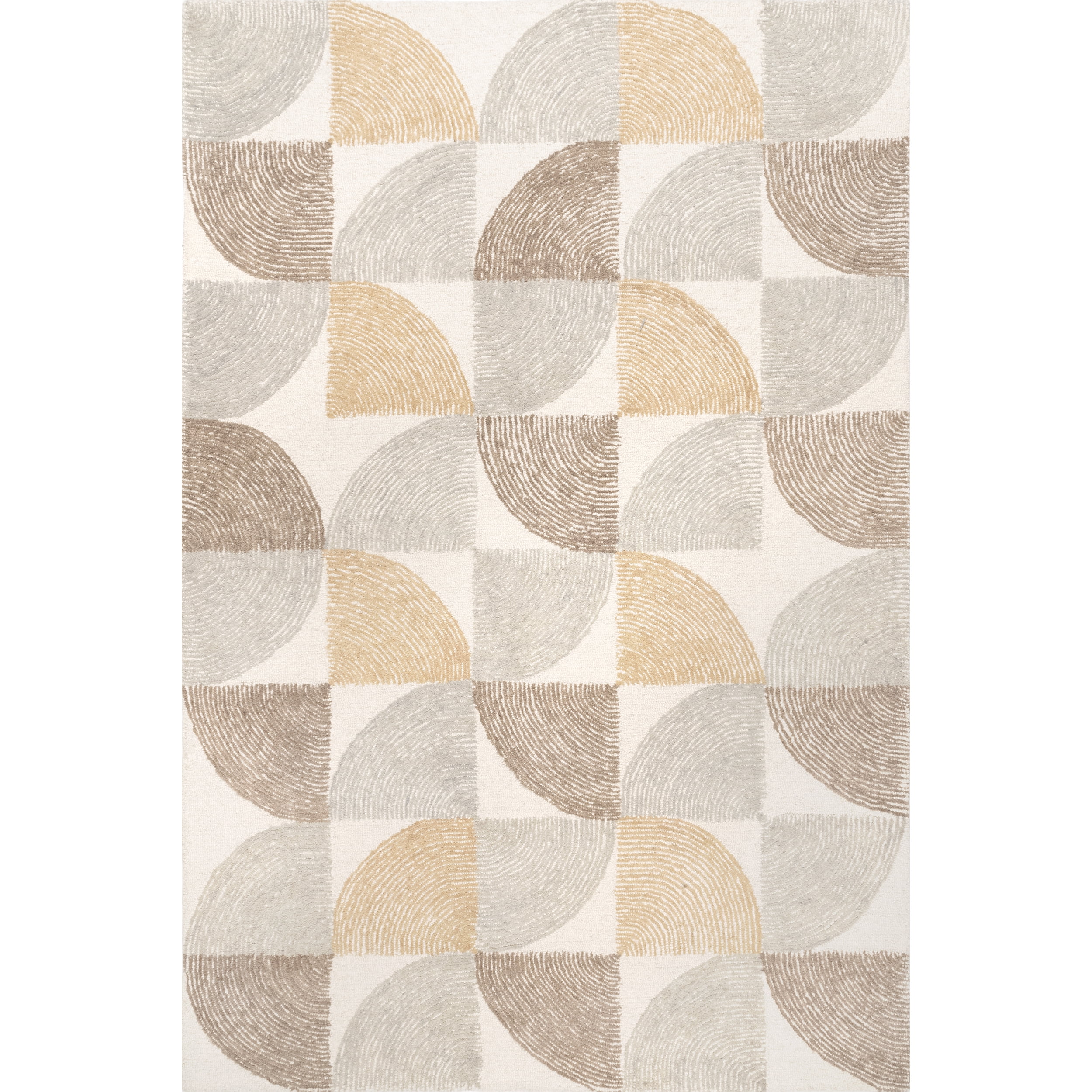 nuLOOM Liv Hand Tufted Wool Geometric Area Rug, 4' x 6', Beige