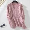 PEONAVET Chandails pour Femmes Chandail Décontracté à Col Rond Manches Longues Tricoté à Rayures Blouse Ample
