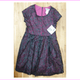 thumbnail image 2 of Elisa B Girls' Faux Leather Trim Dress , Black- Dark Purple, Sizes 12, 2 of 2