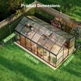thumbnail image 4 of Sylviera 8x14ft Outdoor Walk-in Greenhouse, Heavy-Duty Polycarbonate Greenhouse with Reinforced Aluminum Frame for Garden, Backyard, and Winter Planting, 4 of 8