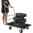 thumbnail image 3 of Extra Large Platform Truck Cart,Dolly Cart Heavy Duty Push Cart Dolly with 2200 LBS Capacity, Foldable Flat Cart Hand Trucks with Non-Slip Mat and Wheels (Silver+Black 6in Wheel), 3 of 9