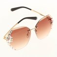 thumbnail image 3 of Fashion Vintage Oversized Sunglasses Women Gradient Eyewear Glasses sunglasses 2021 square Brown, 3 of 9