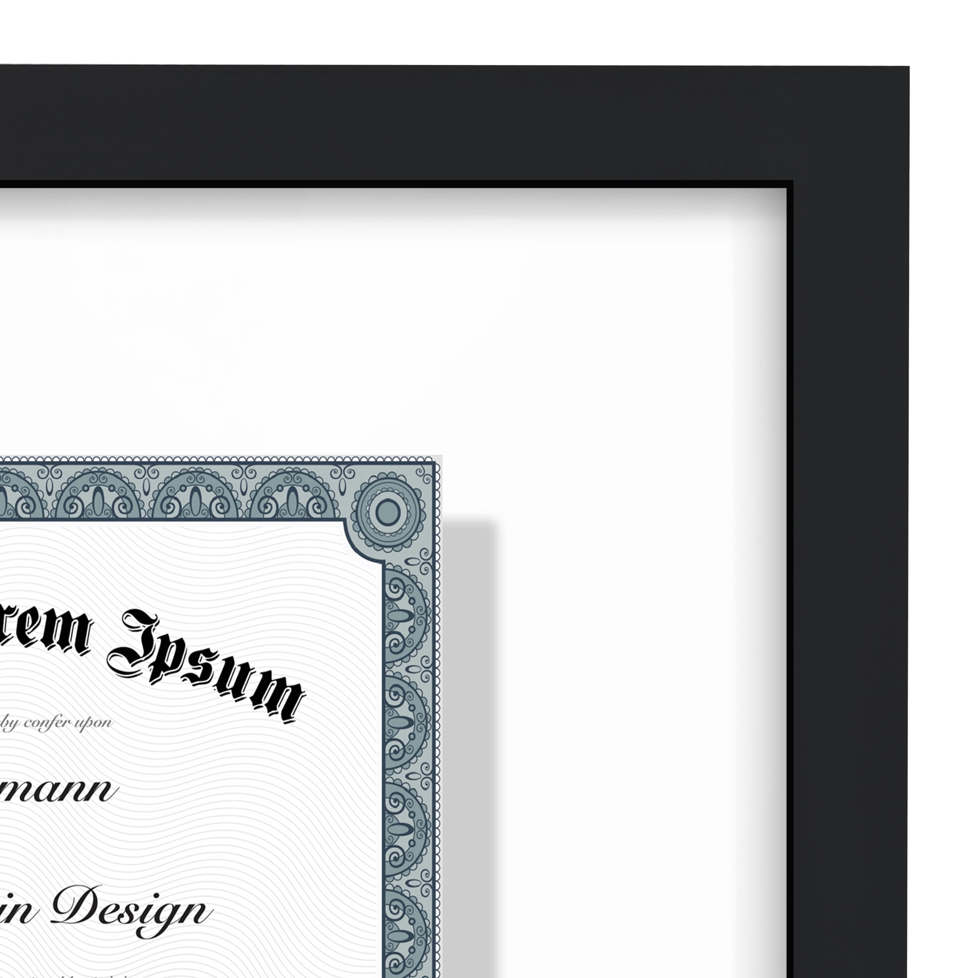 Americanflat 12.5x15 Diploma Frame with Shatter-Resistant Glass Floating Made Signature Float Frames - Black