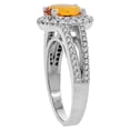 thumbnail image 3 of 10K White Gold Natural Citrine Halo Ring Oval 8x6 mm with Diamond Accents, size 10, 3 of 4