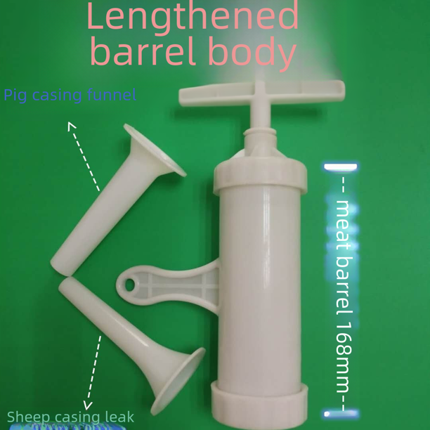 Máquina de llenado de salchichas alargada para utensilios de cocina domésticos, embudo de plástico manual para salchichas, herramienta pequeña, embudo