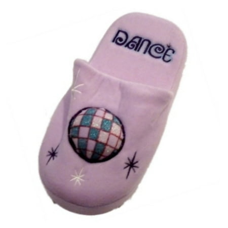 

Holiday Womens Purple Dance Slippers disco ball S/M