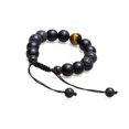 thumbnail image 3 of RSAMD 8MM Owl Buddha Beaded Natural Lava Stone Gold Silver Charm Fashion Men Bracelets-D019-1, 3 of 3