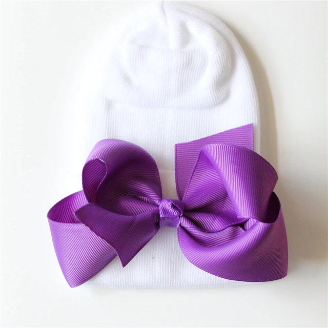 Gorro de punto para bebé recién nacido con Lazo de cinta grande, gorro de Hospital infantil, gorro cálido para bebé, lazos para sombreros, turbante de punto