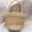 Brown, variant on Sawpy Simple Casual Paper Rope Woven Hollow Handbag Exquisite Pattern Women's Solid Color Handbag