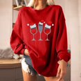 thumbnail image 2 of USSUMA Womens Merry Christmas Tops Pullover, Womens Tops Casual Crew Neck Teen Tunic Tops Long-Sleeves Comfort Winter Loose Fit T-Shirt Stylish Pullover Tops Xmas Hat Snowmen Graphic Tee Shirt, 2 of 7