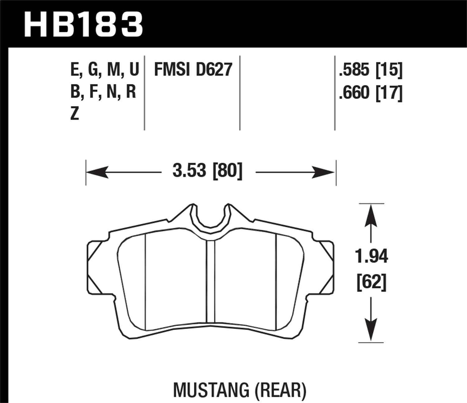 Hawk Performance HB183B.585 HPS 5.0 Disc Brake Pad Set