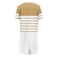 thumbnail image 4 of Womens Side Slit Tunic Tops, Short Sleeve Shirts for Women Summer Fashion Striped Printed Patchwork V Neck Short Sleeve T-Shirts with Pockets, 4 of 5