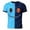 Blue, variant on Men's Halloween Print T‑Shirt Split Color Stitched Smiley Face Short Sleeve Crew Neck Casual Tee for Halloween Party Orange M