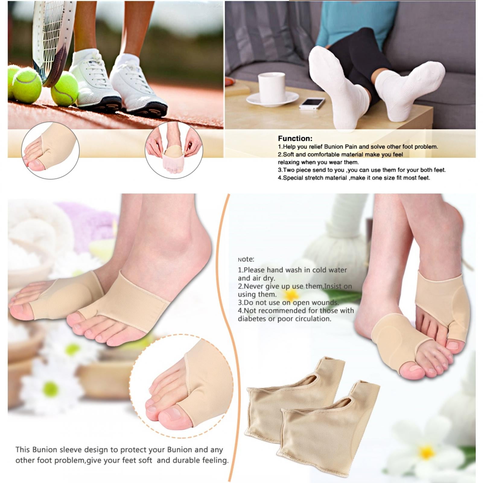 ANGGREK Yosoo Bunion Sleeve Protector Metatarsal Toe Pad Forefoot Cushion Socks Bunion Booties,Thumb Bunion Corrector, Toe Corrector