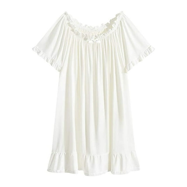 Camisones de algodón para mujer, estilo vintage, ligeros, conjuntos de bata y camisón de princesa de manga corta