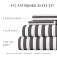 thumbnail image 4 of Noble Linens 4 Piece Pattern Microfiber Bed Sheets Set, Gray Ribbon, Twin, 4 of 10