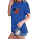 thumbnail image 2 of Camisetas de Manga Corta para las Mujeres Día de la Independencia Impresión Básica Camiseta de Verano, Cuello Redondo Casual Camiseta Blusa, 2 of 4