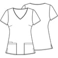 thumbnail image 4 of Tooniforms Women Scrubs Top, V-Neck, 6802CB, S, Jolly Frosty Fun, 4 of 5