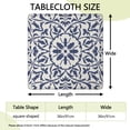 thumbnail image 2 of Square Tablecloth Bohemian Aesthetic Style, Waterproof Vinyl Table Cover, Backed, Elastic Edge for 34-36 Inch Table, 2 of 4