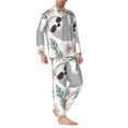 thumbnail image 2 of Honeii Cute Cartoon Sloth Pattern Mens Pajamas Set,2pcs Men's Lounge Long Sleeve Sleep Shirt and Pajama Bottoms Sleepwear Set,Mens Pjs Sets-Medium, 2 of 7