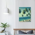 thumbnail image 4 of EastSmooth Palm Trees Canvas Wall Art: Coastal Beach Picture Artwork Tropical Ocean Scene Abstract Seascape Print for Modern Living Room Bedroom Bathroom, 4 of 5