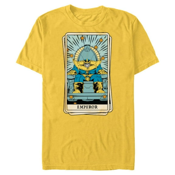 Marvel Tarot Arcana Thanos as the Emperor Card - Short Sleeve Blended T-Shirt for Adults - Customized-Yellow