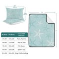 thumbnail image 4 of 3 Pieces Full Quilt Set,Minimalist Teal Starfish Coastal Soft Bedding Sets with 1 Quilt & 2 Pillow Shams,Summer Beach Starfishs Summer Bedspread Lightweight Coverlet Comforter for All Season, 4 of 4