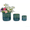 Green, variant on mdj pottery 3pcs Glazed Ceramic Flower Pot, Grid Pattern Ceramic Plant Pot with Drainage Holes, 6"/7"/9" Planter for Succulents, Violets & Mini Orchids, Indoor Outdoor Shelf Table Decor - Black
