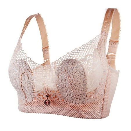 

KBKYBUYZ Women s Bra Wire Free Underwear Large Size Thin Cup Lace Sexy Bra