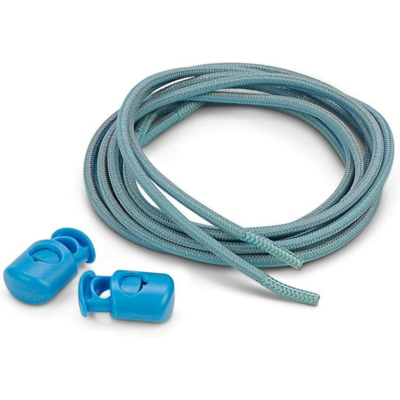 Sof Sole Reflective Lock-In Stretch Laces, Aqua, 1 Pair