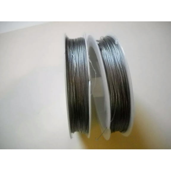 U8MO Tiger Tail Wire Silver Beading Wire Jewelry Wire Lot 2 Rolls .45mm 100 Meters