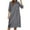 Gray, variant on Women's Cotton Linen Dress Summer Midi Dresses with Pockets Solid Color Short Sleeve Tunic Shirt Dress Casual Loose Midi Dresses