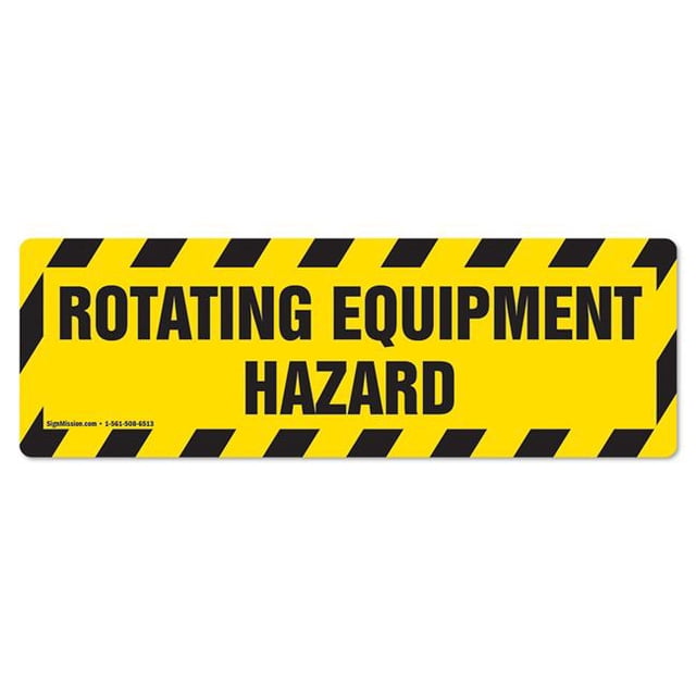 SignMission FD-2-R-16-99828 6 x 18 Po Autocollant Vinyle Antidérapant Marqueur de Sol - Danger d'Équipement Rotatif