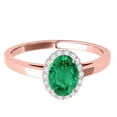 thumbnail image 2 of Aonejewelry 0.55 Ct. Ttw Diamond and Oval Shaped Emerald Ring in 10K Rose Gold, 2 of 4