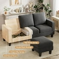 thumbnail image 6 of Convertible Sectional Sofa Couch, 3 Seat L-Shaped Sofa with Linen Fabric, Movable Ottoman Small Couch for Small apartments, Living Room and Office (Dark Gray), 6 of 8