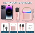 thumbnail image 6 of MINKUROW Mini Karaoke Machine for Kids,Portable Bluetooth Speaker with Wireless Microphone for Kids Toddler,Gifts for Girls and Boys Birthday (Pink 2 mic) (White 1 mic), 6 of 6