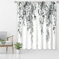 thumbnail image 3 of Grey Eucalyptus Botanical Leaves Floral Window Curtains Watercolor Black White Flower Plant Wildflower Farmhouse Curtain Drapes Herb Curtains for Bedroom Living Room Treatment 52Wx84H Inch, 3 of 6