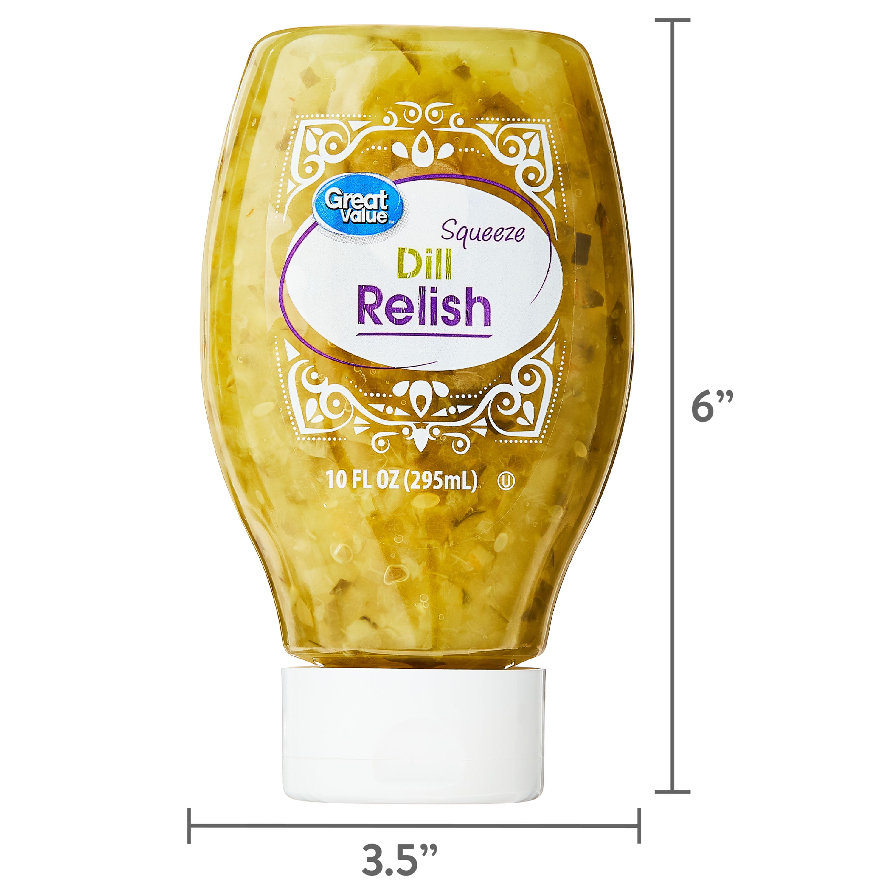 (4 pack) Great Value Dill Squeeze Relish, 10 fl oz Bottle