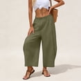 thumbnail image 5 of Womens Casual Pants Lightweight Elastic Waist Palazzo Pants with Pockets Summer Wide Leg Trousers Women, 5 of 8