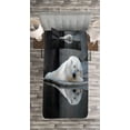 thumbnail image 3 of Ambesonne Bear Quilted Bedspread Set 2 Pcs, Sleeping Calm Zoo Animal, Twin Size, Cream Grey Black, 3 of 3