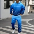 thumbnail image 2 of JAJAHO Mens Hoodies Sweatsuit Gradient Two Piece Outfits Letter Printed Long Sleeve Hooded Sweatshirts Ankle-Tied Sweatpants Joggers Tracksuits Versatile Outfit, 2 of 5