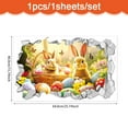 thumbnail image 2 of Easter Happy Wall Decoration 3D Effect Rabbit Wall Decoration Easter Egg Wall Stickers Large Rabbit Wall Stickers Cartoon Rabbit Wall Stickers Suitable For Children's Rooms Bathroom Wall Decals Wall, 2 of 4