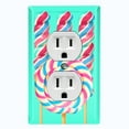 thumbnail image 1 of Metal Light Switch Plate Cover Colorful Swirl Lollipop Sweets Teal CDY004, 1 of 13