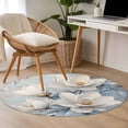 thumbnail image 5 of White Magnolia Round Area&nbsp;Rug 3ft Farmhouse Flowers Non-Slip&nbsp;Washable Circle Rugs Soft Felt Indoor Floor Mat for Bedroom Kitchen Living Room Bathroom, 5 of 9